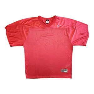 Nike Team Football Jersey Boys XL Red‎ Mesh Youth Swoosh Logo Blank